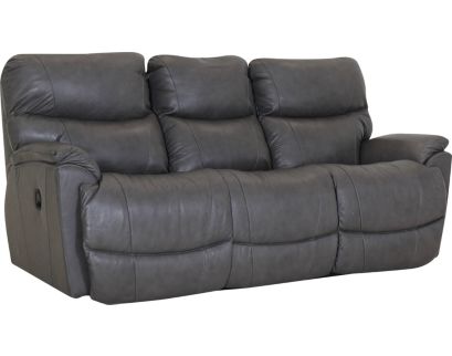 La-Z-Boy Trouper Grey Leather Reclining Sofa