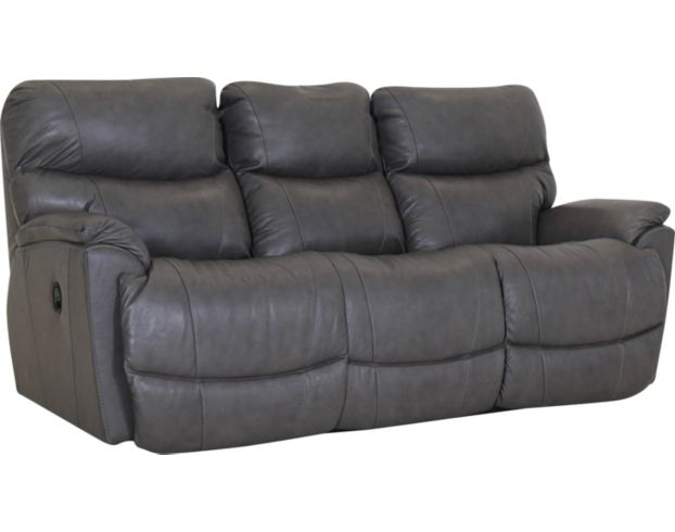 La-Z-Boy Trouper Grey Leather Reclining Sofa large image number 2