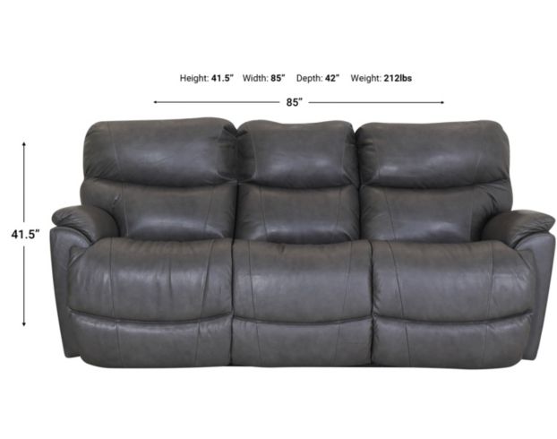 La-Z-Boy Trouper Gray Leather Reclining Sofa large image number 4