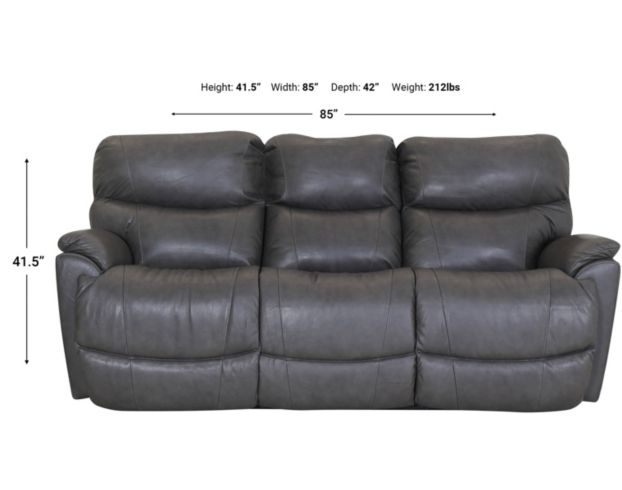 La-Z-Boy Trouper Grey Leather Reclining Sofa large image number 4