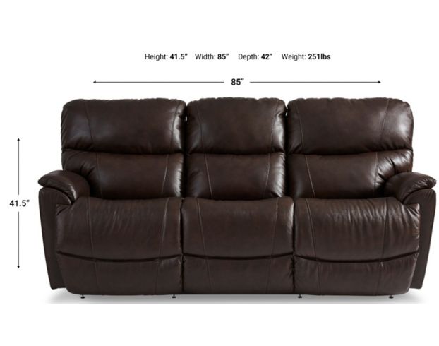 La-Z-Boy Trouper Walnut Leather Power Reclining Sofa large image number 2