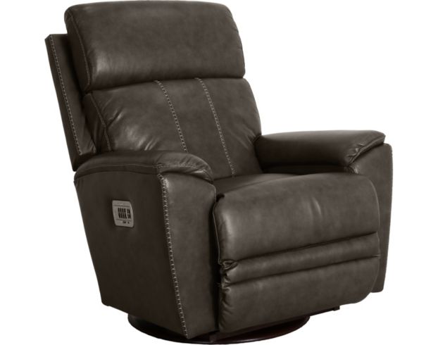 La-Z-Boy Talladega Grey Leather Power Swivel Rocker Recliner large image number 2