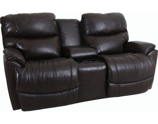 La-Z-Boy Trouper Brown Reclining Loveseat with Console large image number 2