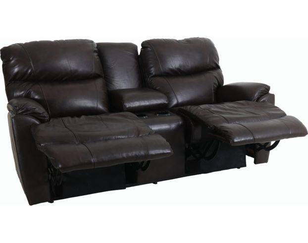 La-Z-Boy Trouper Brown Reclining Loveseat with Console large image number 3