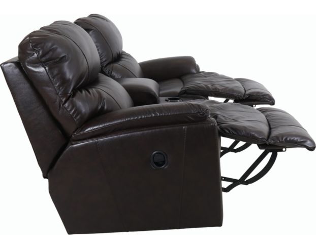 La-Z-Boy Trouper Brown Reclining Loveseat with Console large image number 5