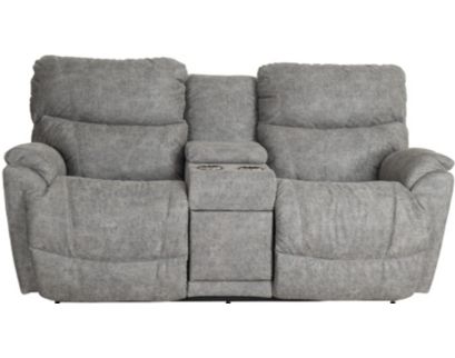 La-Z-Boy Trouper Charcoal Reclining Loveseat with Console