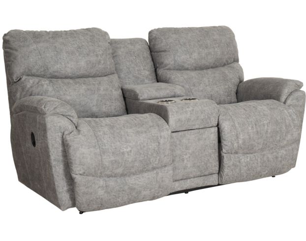 La-Z-Boy Trouper Charcoal Reclining Loveseat with Console large image number 2
