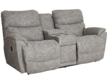 La-Z-Boy Trouper Charcoal Reclining Loveseat with Console