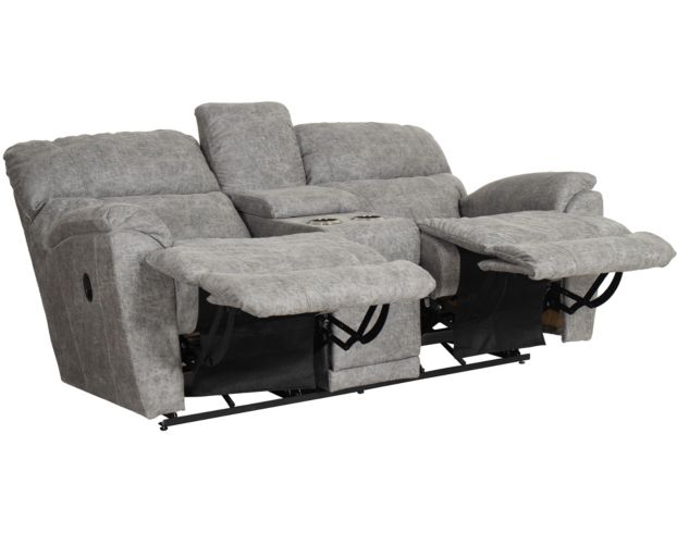 La-Z-Boy Trouper Charcoal Reclining Loveseat with Console large image number 3
