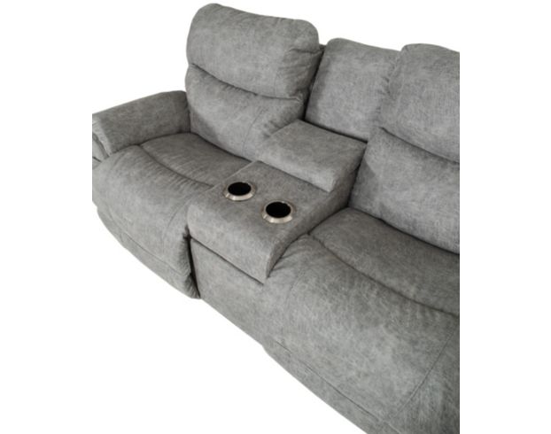 La-Z-Boy Trouper Charcoal Reclining Loveseat with Console large image number 6