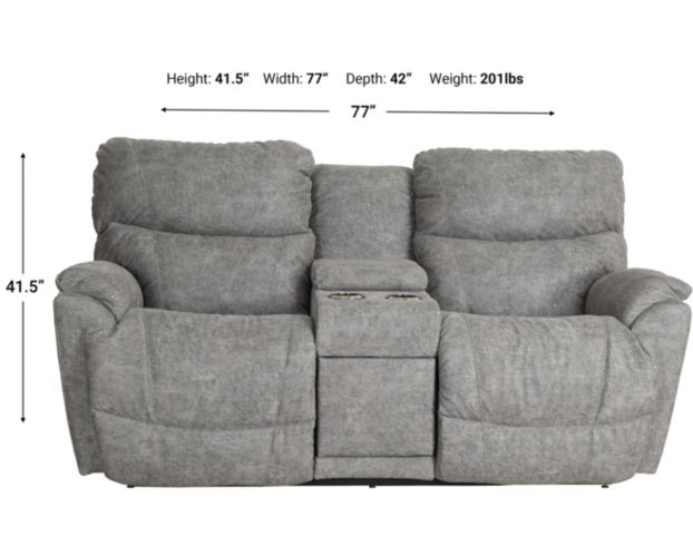 La-Z-Boy Trouper Charcoal Reclining Loveseat with Console large image number 9