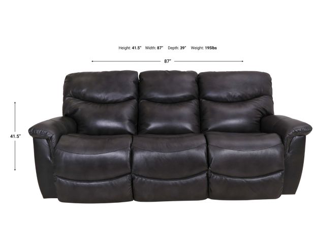 La-Z-Boy James Gray Leather Reclining Sofa large image number 5
