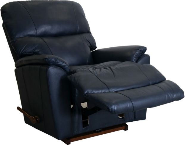 La-Z-Boy Trouper Navy Leather Rocker Recliner large image number 4
