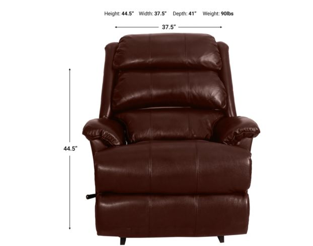 La-Z-Boy Astor Chestnut Leather Rocker Recliner large image number 7