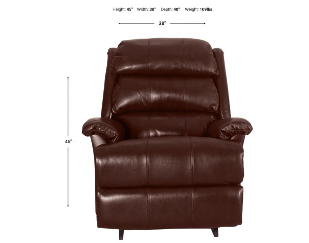 La-Z-Boy Astor Chestnut Leather Power Rocker Recliner large image number 7