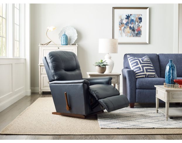 Blue leather recliners 2024 on sale