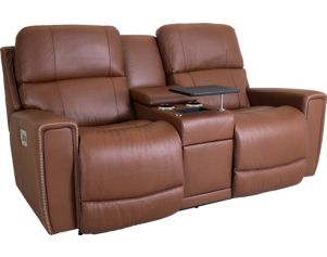 La-Z-Boy Apollo Caramel Leather Power Reclining Loveseat with Console