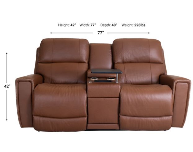 La-Z-Boy Apollo Caramel Leather Power Reclining Loveseat with Console ...