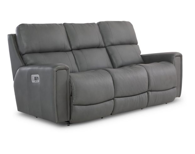 La-Z-Boy Apollo Blue Grey Leather Power Reclining Sofa large image number 2