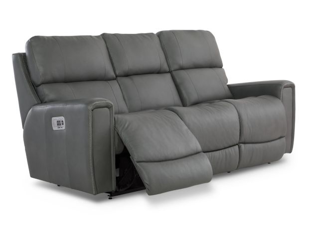 La-Z-Boy Apollo Blue Grey Leather Power Reclining Sofa large image number 3