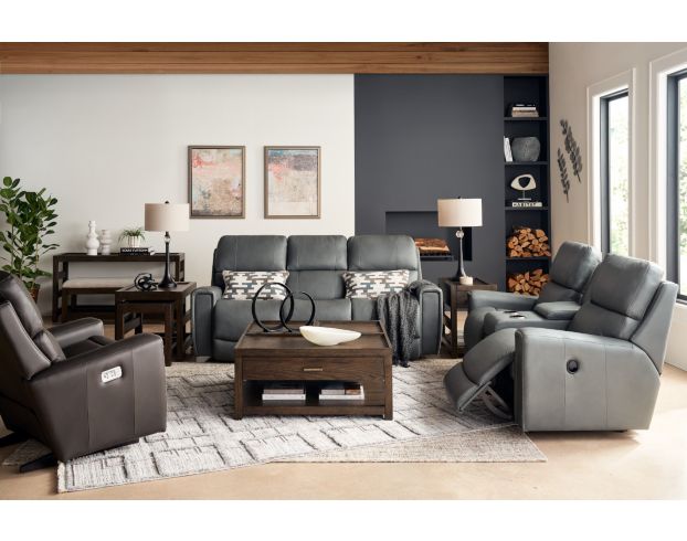 La-Z-Boy Apollo Gray Leather Power Reclining Sofa large image number 9