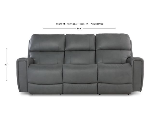 La-Z-Boy Apollo Blue Grey Leather Power Reclining Sofa large image number 11