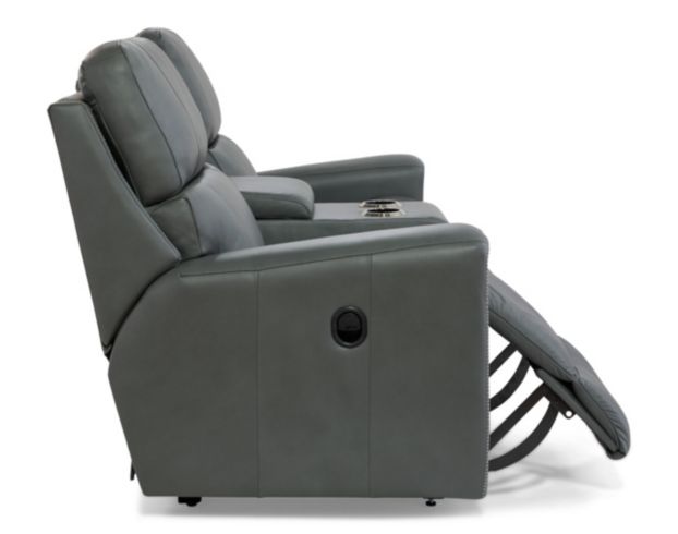 La-Z-Boy Apollo Gray Leather Reclining Loveseat w/ Console large image number 3