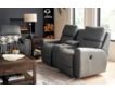 La-Z-Boy Apollo Gray Leather Reclining Loveseat w/ Console small image number 8