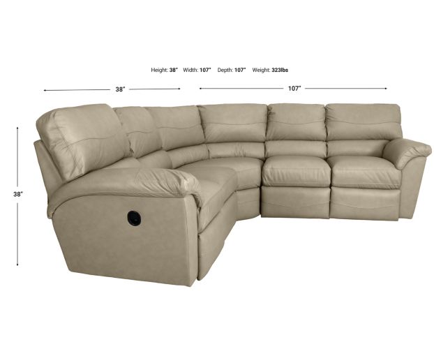 La-Z-Boy Reese Leather 3-Piece Reclining Sectional large image number 5