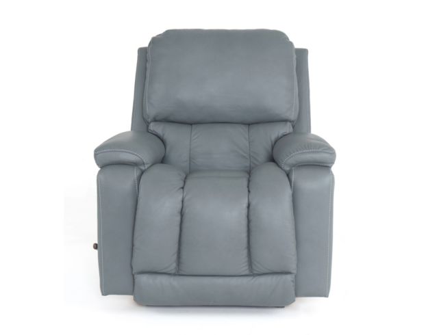 La-Z-Boy Greyson Blue Gray Leather Rocker Recliner large image number 1