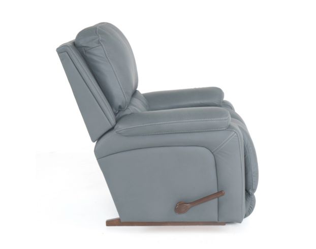 La-Z-Boy Greyson Blue Gray Leather Rocker Recliner large image number 8