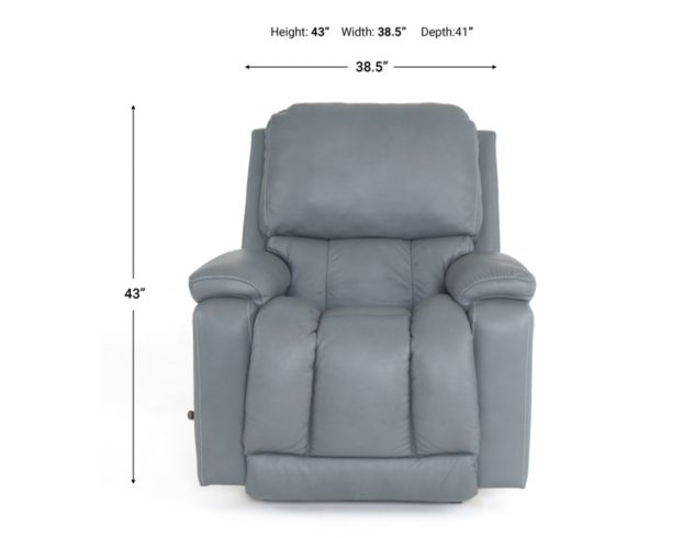 La-Z-Boy Greyson Blue Gray Leather Rocker Recliner large image number 10