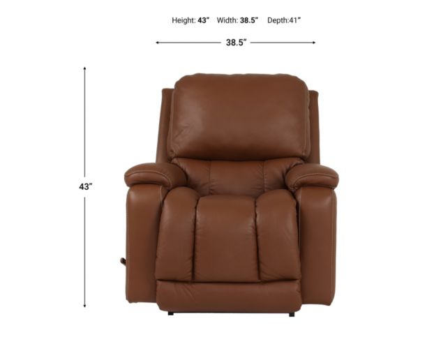 La-Z-Boy Greyson Caramel Leather Rocker Recliner large image number 8