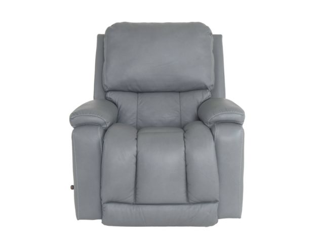 La-Z-Boy Greyson Blue Gray Leather Swivel Rocker Recliner large image number 1