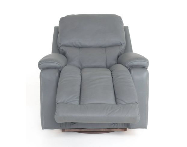 La-Z-Boy Greyson Blue Gray Leather Swivel Rocker Recliner large image number 2