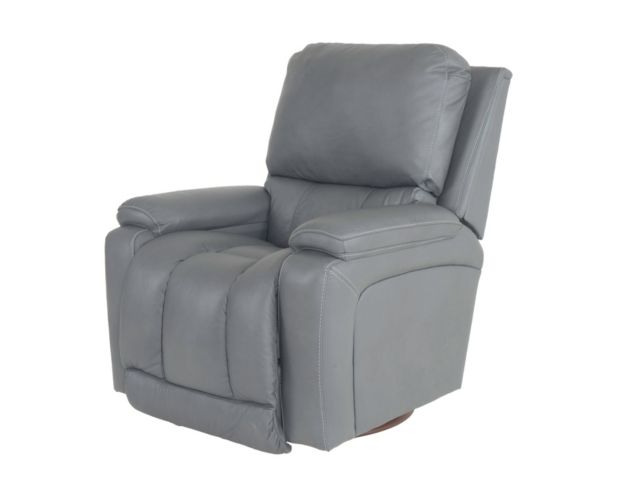 La-Z-Boy Greyson Blue Gray Leather Swivel Rocker Recliner large image number 4