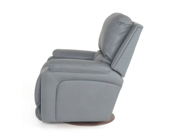 La-Z-Boy Greyson Blue Gray Leather Swivel Rocker Recliner large image number 5