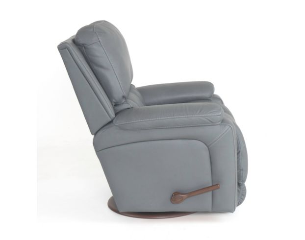 La-Z-Boy Greyson Blue Gray Leather Swivel Rocker Recliner large image number 8