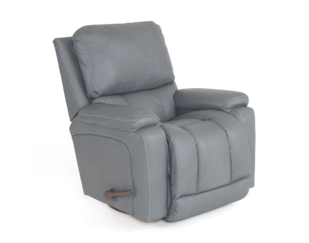 La-Z-Boy Greyson Blue Gray Leather Swivel Rocker Recliner large image number 9