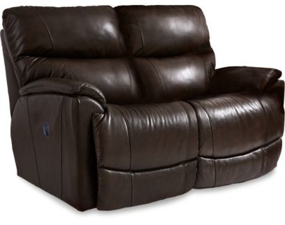 La-Z-Boy Trouper Walnut Leather Reclining Loveseat