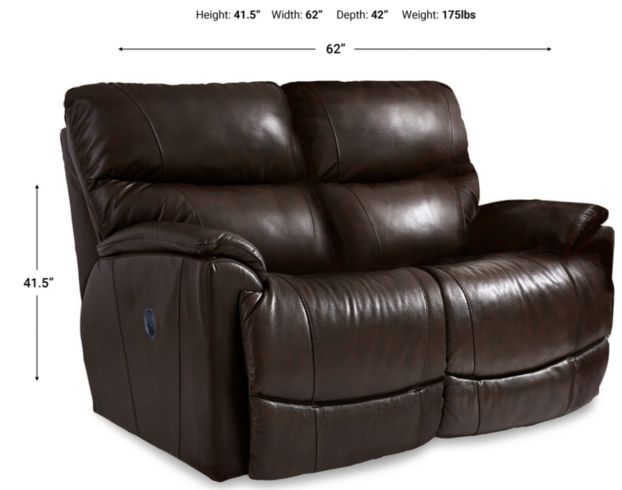 La-Z-Boy Trouper Brown Leather Reclining Loveseat large image number 3