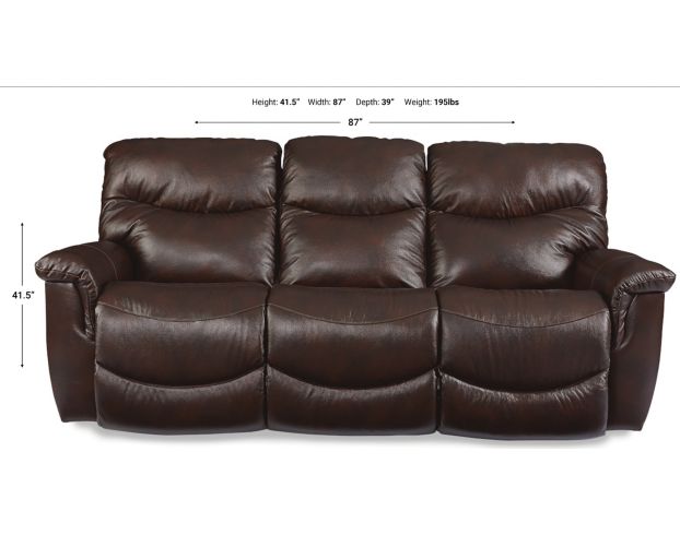 La-Z-Boy James Yellowstone Walnut Leather Reclining Sofa large image number 5