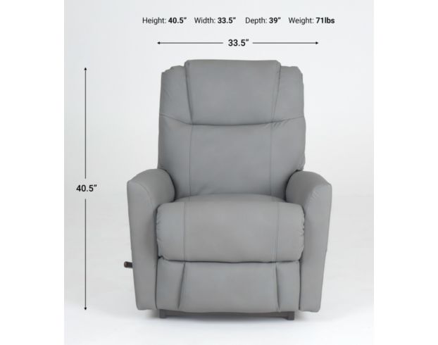 La-Z-Boy Sparrow Dove Gray Leather Rocker Recliner large image number 11