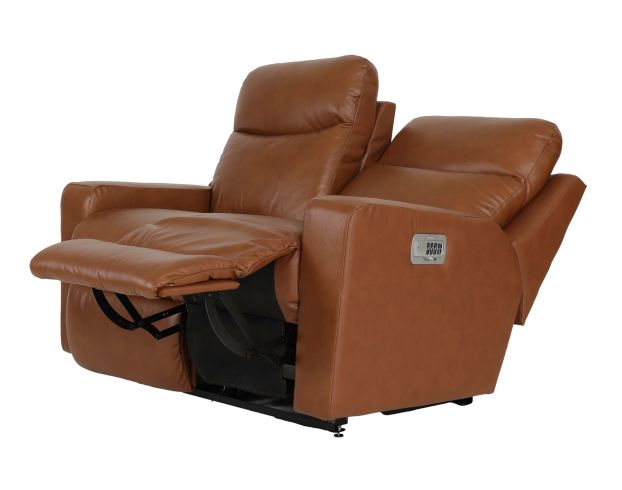 La-Z-Boy Emmons Oak Leather Power Reclining Loveseat large image number 4