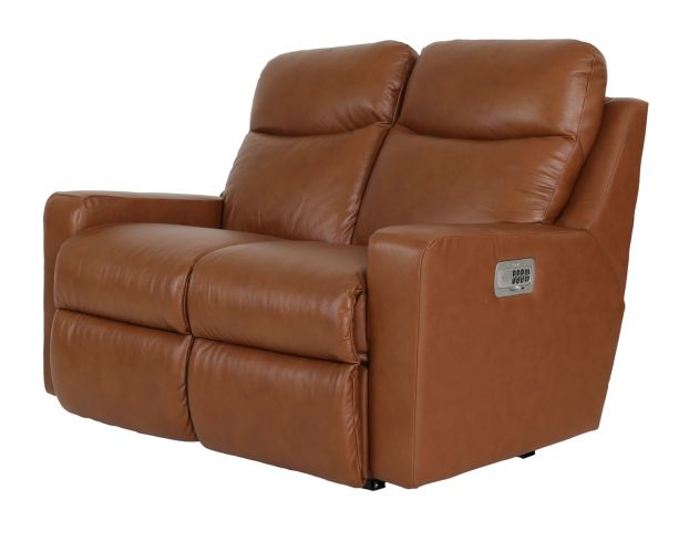 La-Z-Boy Emmons Oak Leather Power Reclining Loveseat large image number 5