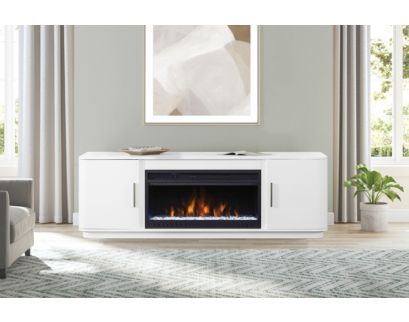 Martin Furniture Uptown White 76-Inch Fireplace Console