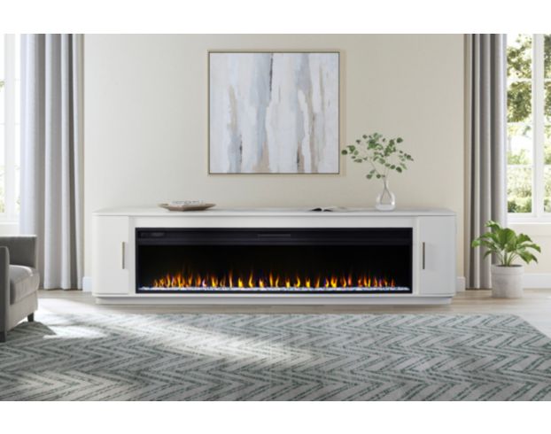 White console with fireplace discount