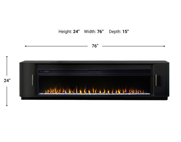 Martin Furniture Uptown Black 76-Inch Fireplace Console large image number 3