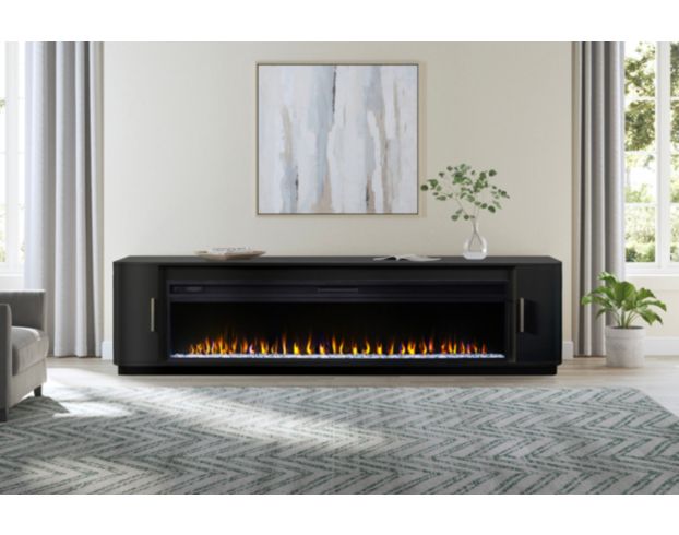 Martin Furniture Uptown Black 96 Inch Fireplace Console
