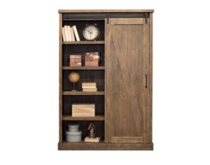 Martin Furniture Avondale Weathered Oak Barn Door Bookcase